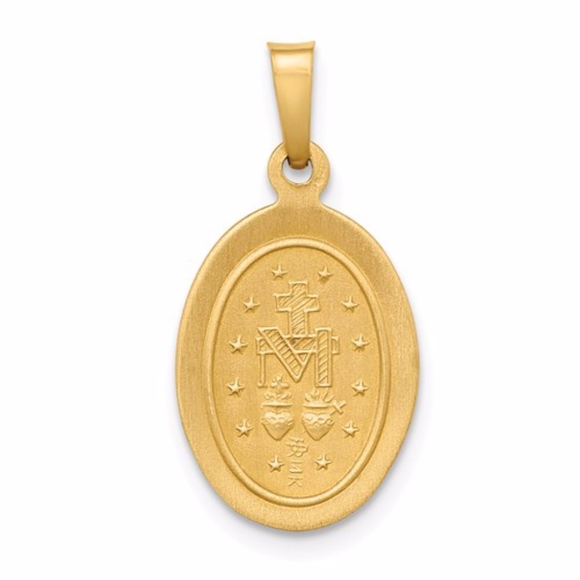 14k Miraculous Medal Pendant - Picture 3 of 4